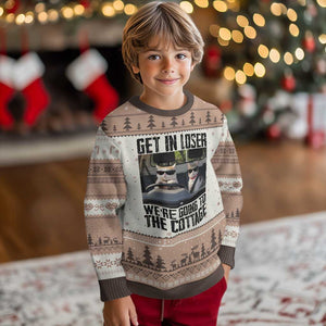 Get In Loser Were Going To The Cottage Ugly Christmas Sweater Funny Cat Gifts Internet Memes TS10 Mocha Mousse Print Your Wear