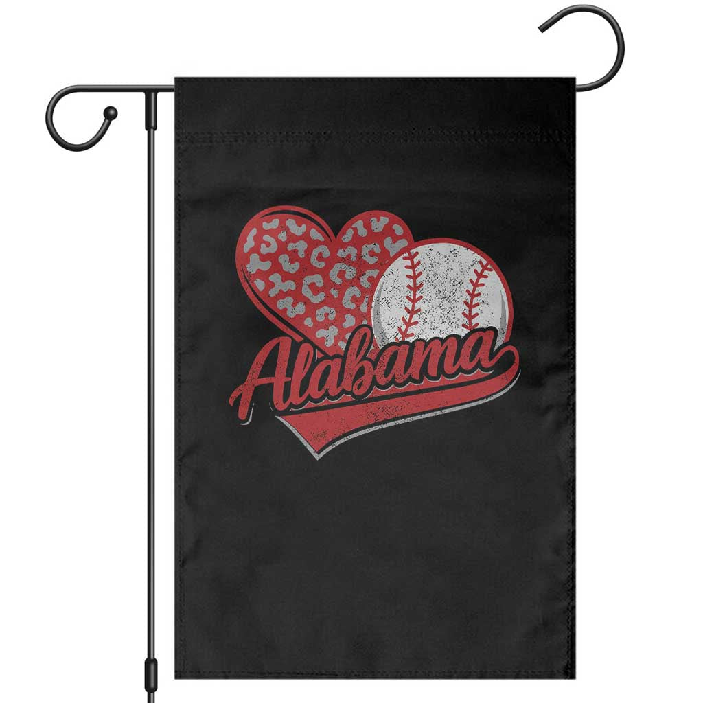 Alabama Fan Garden Flag AL Baseball Heart Graphic Sports Style 80s 90s TS10 Black Print Your Wear