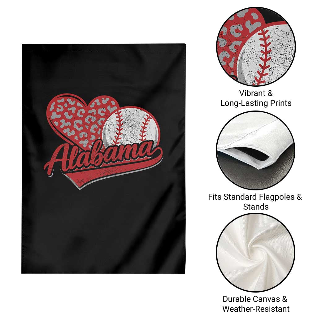 Alabama Fan Garden Flag AL Baseball Heart Graphic Sports Style 80s 90s TS10 Print Your Wear