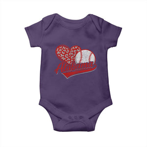 Alabama Fan Baby Onesie AL Baseball Heart Graphic Sports Style 80s 90s TS10 Purple Print Your Wear