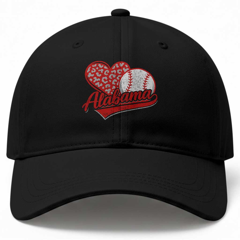 Alabama Fan Baseball Cap AL Baseball Heart Graphic Sports Style 80s 90s