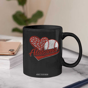 Alabama Fan Coffee Mug AL Baseball Heart Graphic Sports Style 80s 90s TS10 Print Your Wear
