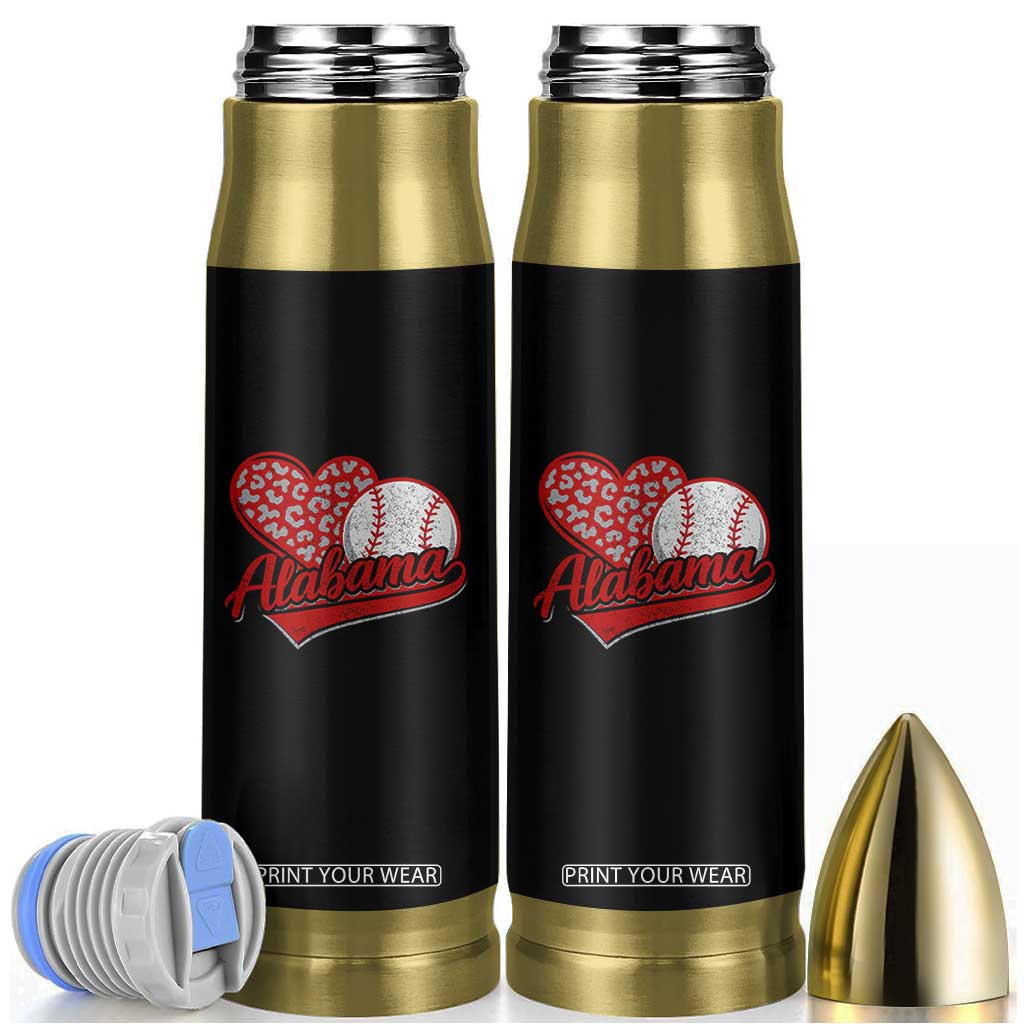Alabama Fan Bullet Tumbler AL Baseball Heart Graphic Sports Style 80s 90s TS10 Black Print Your Wear