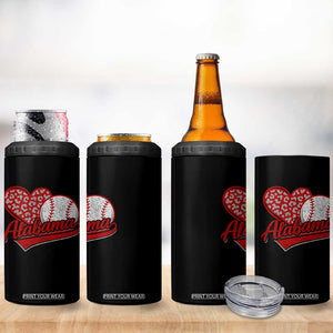 Alabama Fan 4 in 1 Can Cooler Tumbler AL Baseball Heart Graphic Sports Style 80s 90s TS10 Print Your Wear