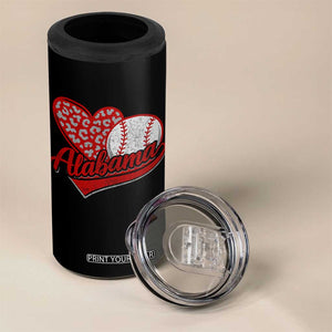 Alabama Fan 4 in 1 Can Cooler Tumbler AL Baseball Heart Graphic Sports Style 80s 90s TS10 Print Your Wear