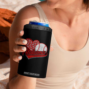 Alabama Fan 4 in 1 Can Cooler Tumbler AL Baseball Heart Graphic Sports Style 80s 90s TS10 Print Your Wear