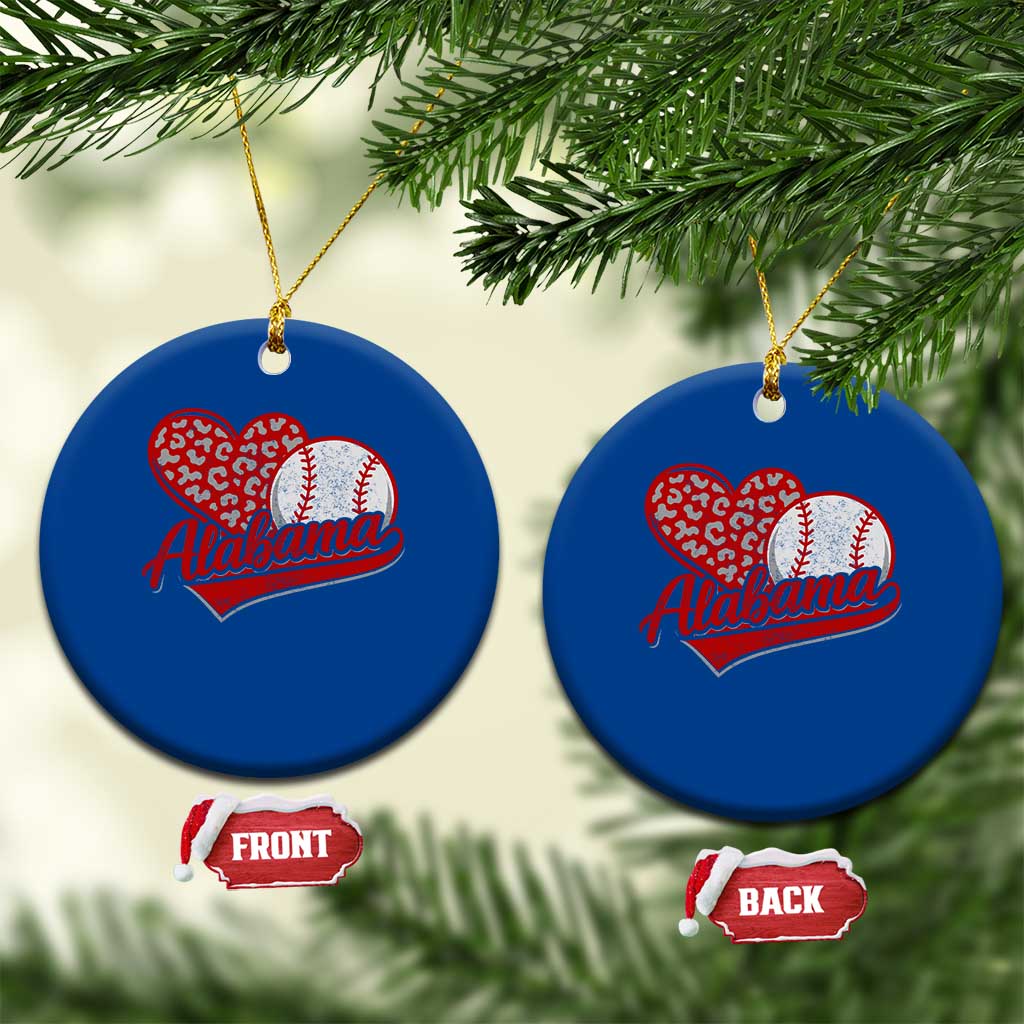 Alabama Fan Ceramic Ornament AL Baseball Heart Graphic Sports Style 80s 90s TS10 1pc Blue Print Your Wear