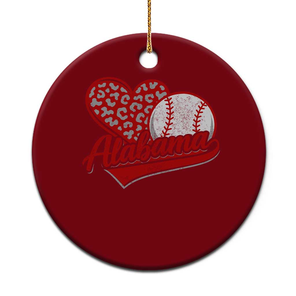 Alabama Fan Ceramic Ornament AL Baseball Heart Graphic Sports Style 80s 90s TS10 1pc Red Print Your Wear