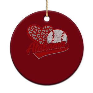 Alabama Fan Ceramic Ornament AL Baseball Heart Graphic Sports Style 80s 90s TS10 1pc Red Print Your Wear