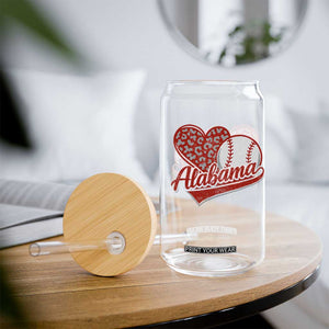 Alabama Fan Glass Can AL Baseball Heart Graphic Sports Style 80s 90s TS10 Print Your Wear
