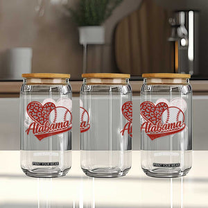 Alabama Fan Glass Can AL Baseball Heart Graphic Sports Style 80s 90s TS10 Print Your Wear