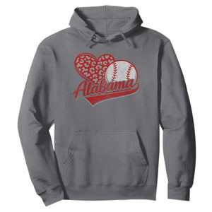 Alabama Fan Hoodie AL Baseball Heart Graphic Sports Style 80s 90s TS10 Charcoal Print Your Wear