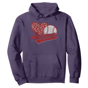 Alabama Fan Hoodie AL Baseball Heart Graphic Sports Style 80s 90s TS10 Purple Print Your Wear