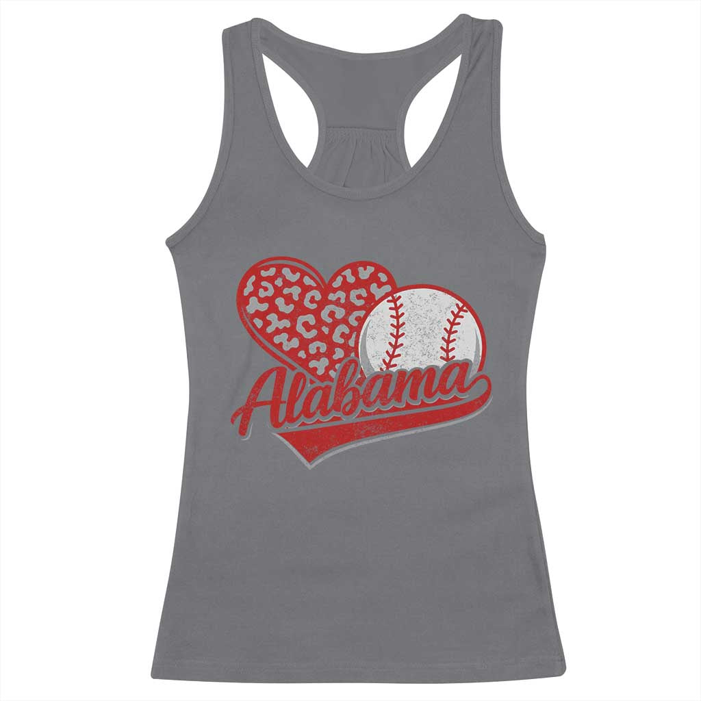 Alabama Fan Racerback Tank Top AL Baseball Heart Graphic Sports Style 80s 90s TS10 Charcoal Print Your Wear
