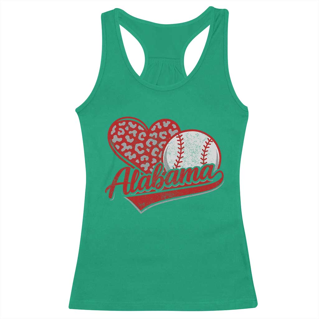 Alabama Fan Racerback Tank Top AL Baseball Heart Graphic Sports Style 80s 90s TS10 Irish Green Print Your Wear