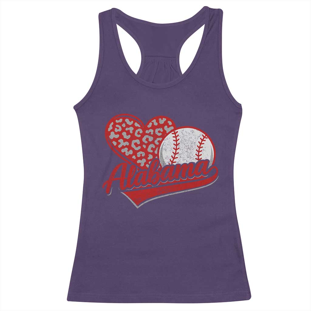 Alabama Fan Racerback Tank Top AL Baseball Heart Graphic Sports Style 80s 90s TS10 Purple Print Your Wear