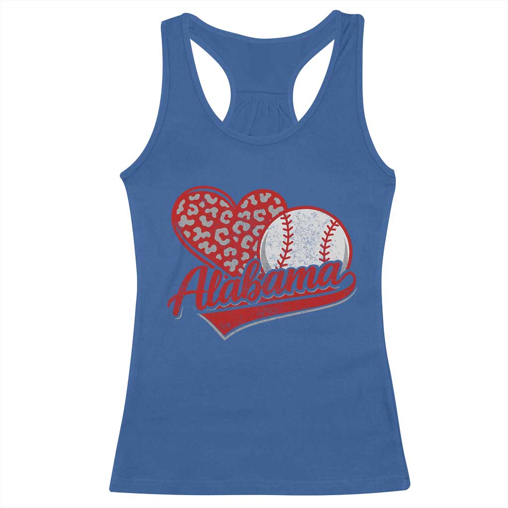 Alabama Fan Racerback Tank Top AL Baseball Heart Graphic Sports Style 80s 90s TS10 Royal Blue Print Your Wear