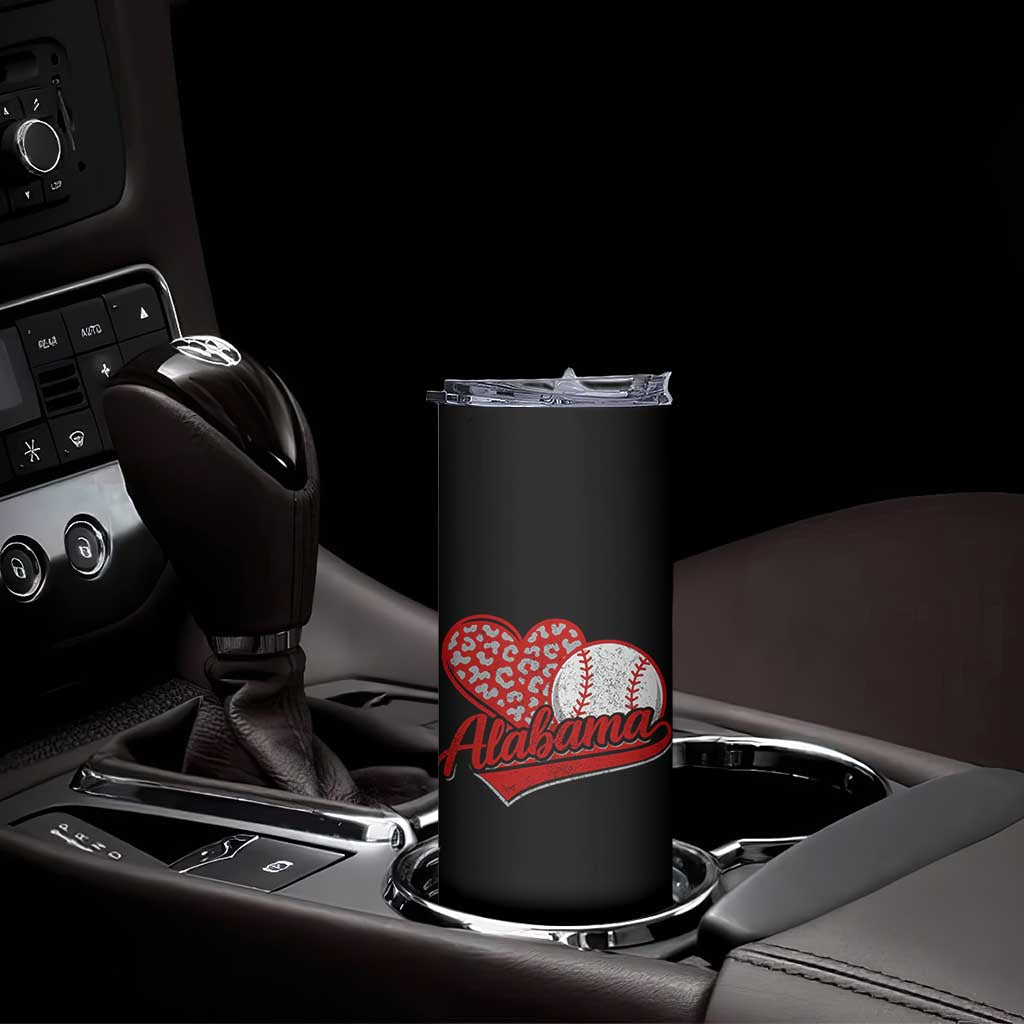 Alabama Fan Skinny Tumbler AL Baseball Heart Graphic Sports Style 80s 90s TS10 Print Your Wear