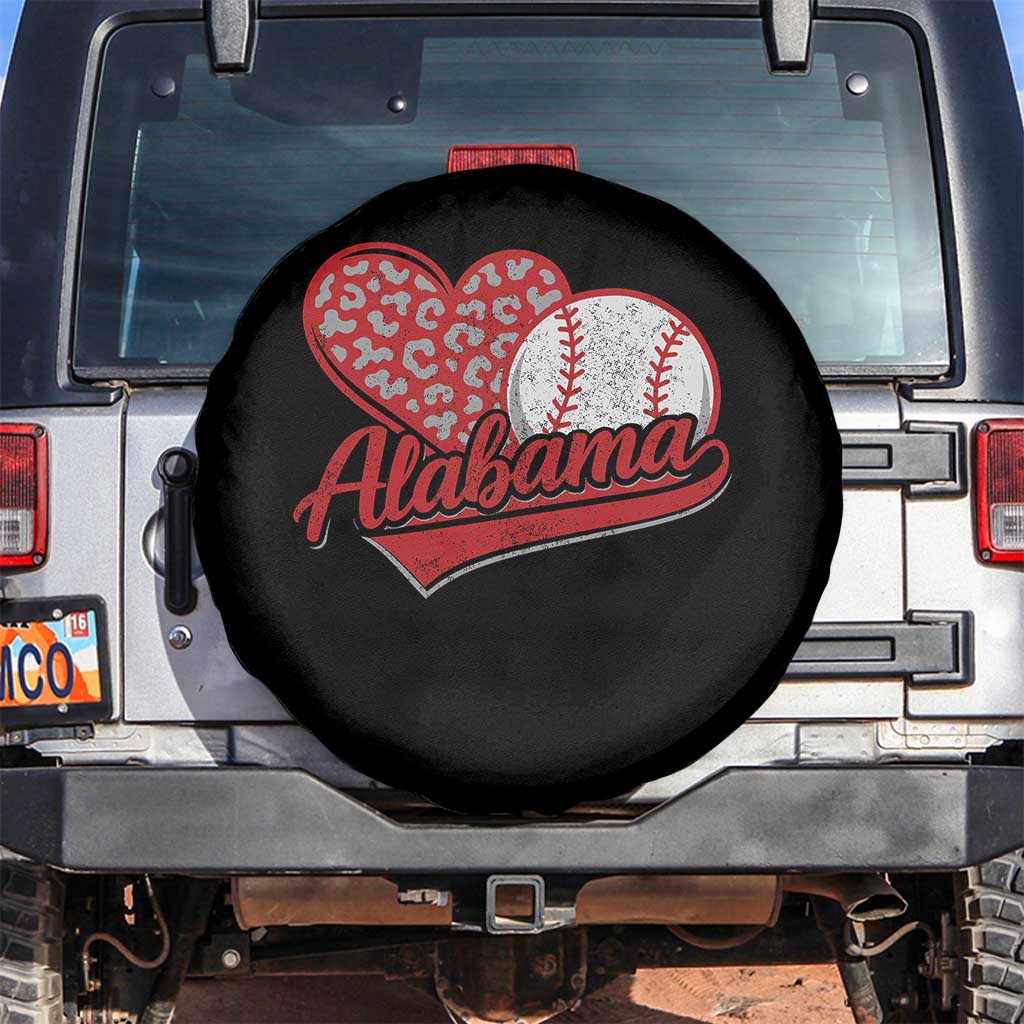 Alabama Fan Spare Tire Cover AL Baseball Heart Graphic Sports Style 80s 90s TS10 No hole Black Print Your Wear