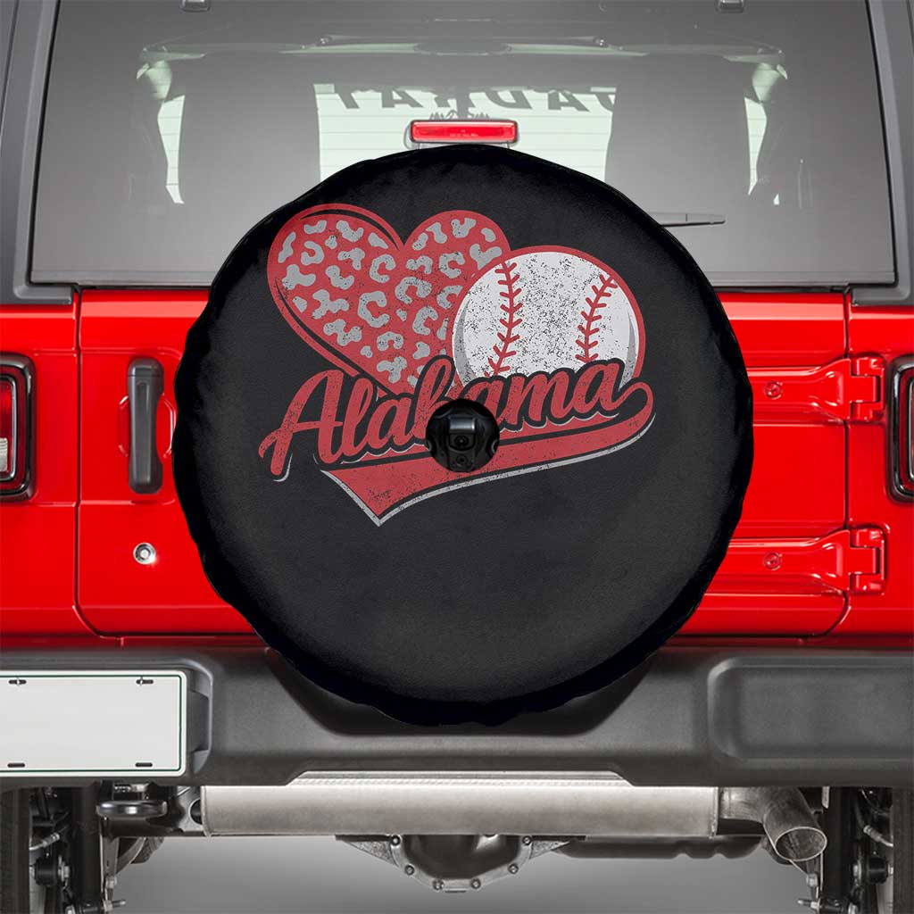 Alabama Fan Spare Tire Cover AL Baseball Heart Graphic Sports Style 80s 90s TS10 Black Print Your Wear