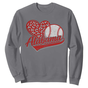 Alabama Fan Sweatshirt AL Baseball Heart Graphic Sports Style 80s 90s TS10 Charcoal Print Your Wear