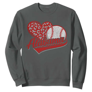 Alabama Fan Sweatshirt AL Baseball Heart Graphic Sports Style 80s 90s TS10 Dark Heather Print Your Wear