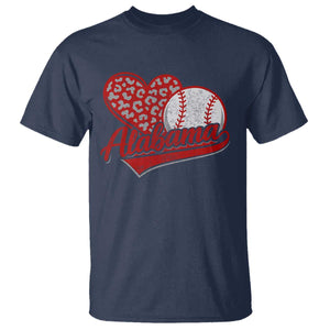 Alabama Fan T Shirt AL Baseball Heart Graphic Sports Style 80s 90s TS10 Navy Print Your Wear