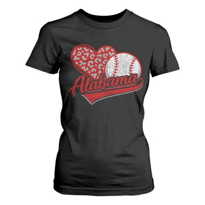 Alabama Fan T Shirt For Women AL Baseball Heart Graphic Sports Style 80s 90s TS10 Black Print Your Wear