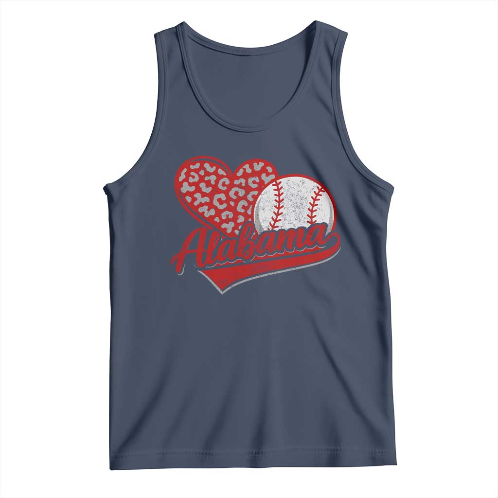 Alabama Fan Tank Top AL Baseball Heart Graphic Sports Style 80s 90s TS10 Navy Print Your Wear