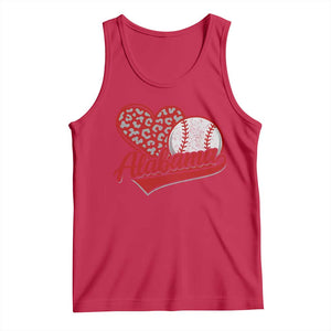 Alabama Fan Tank Top AL Baseball Heart Graphic Sports Style 80s 90s TS10 Red Print Your Wear