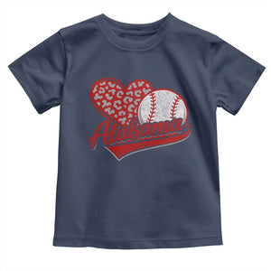 Alabama Fan Toddler T Shirt AL Baseball Heart Graphic Sports Style 80s 90s TS10 Navy Print Your Wear