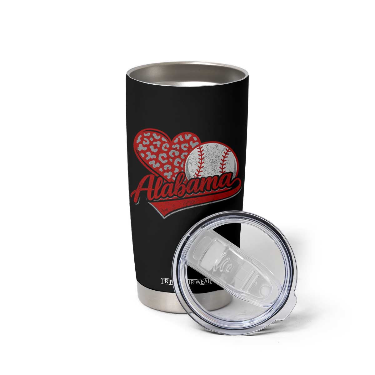 Alabama Fan Tumbler Cup AL Baseball Heart Graphic Sports Style 80s 90s TS10 Print Your Wear