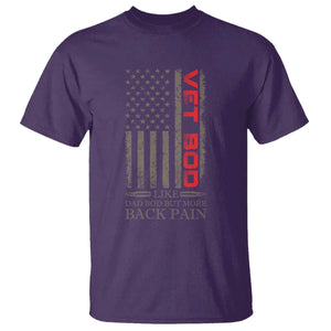 Vet Bod T Shirt Funny Veteran Like Dad Bod But More Back Pain US Flag TS10 Purple Print Your Wear
