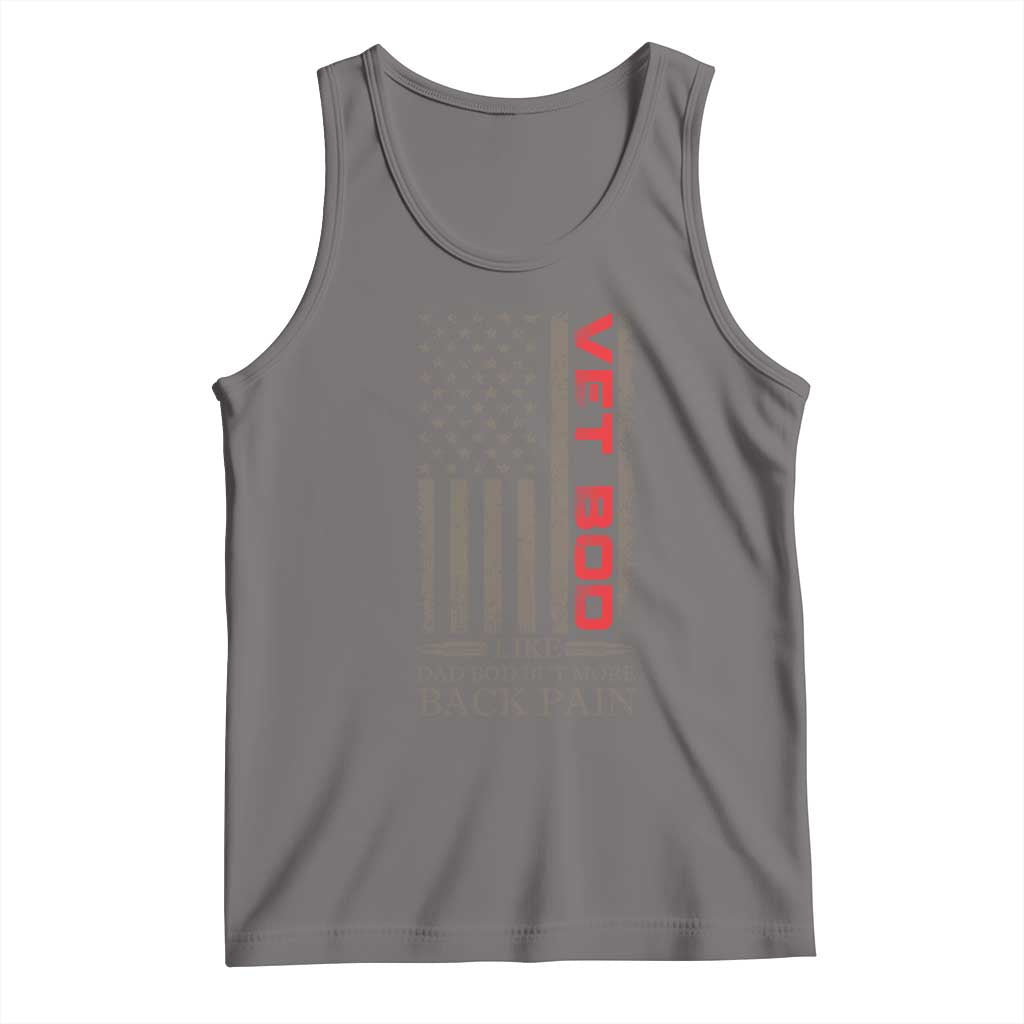 Vet Bod Tank Top Funny Veteran Like Dad Bod But More Back Pain US Flag TS10 Deep Heather Print Your Wear