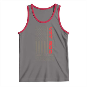 Vet Bod Tank Top Funny Veteran Like Dad Bod But More Back Pain US Flag TS10 Deep Heather Red Print Your Wear