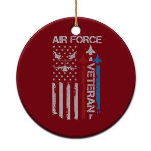 Air Force Veteran Ceramic Ornament Distressed American Flag Retired Dad Grandpa TS10 1pc Red Print Your Wear