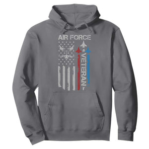 Air Force Veteran Hoodie Distressed American Flag Retired Dad Grandpa TS10 Charcoal Print Your Wear