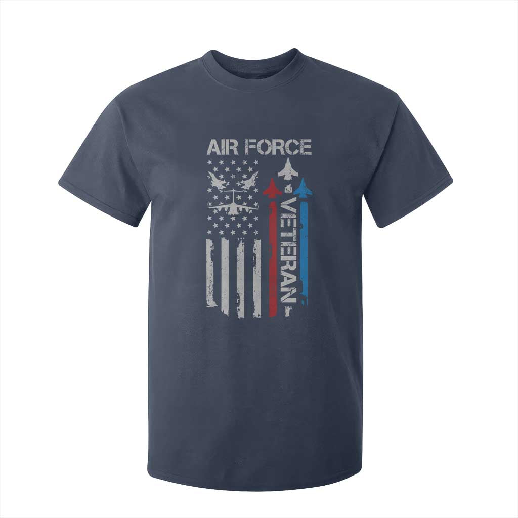 Air Force Veteran T Shirt For Kid Distressed American Flag Retired Dad Grandpa TS10 Navy Print Your Wear