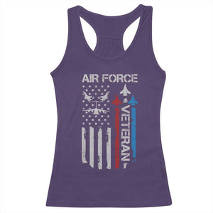 Air Force Veteran Racerback Tank Top Distressed American Flag Retired Dad Grandpa TS10 Purple Print Your Wear