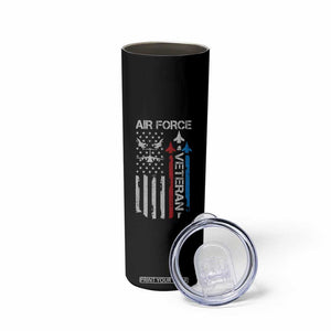 Air Force Veteran Skinny Tumbler Distressed American Flag Retired Dad Grandpa TS10 Print Your Wear