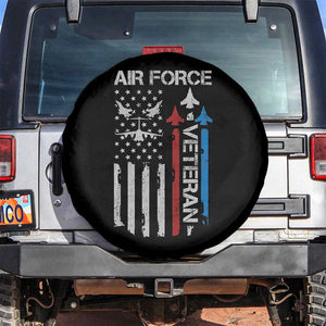 Air Force Veteran Spare Tire Cover Distressed American Flag Retired Dad Grandpa TS10 No hole Black Print Your Wear