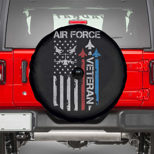 Air Force Veteran Spare Tire Cover Distressed American Flag Retired Dad Grandpa TS10 Black Print Your Wear