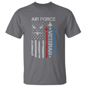 Air Force Veteran T Shirt Distressed American Flag Retired Dad Grandpa TS10 Charcoal Print Your Wear