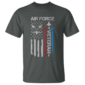Air Force Veteran T Shirt Distressed American Flag Retired Dad Grandpa TS10 Dark Heather Print Your Wear
