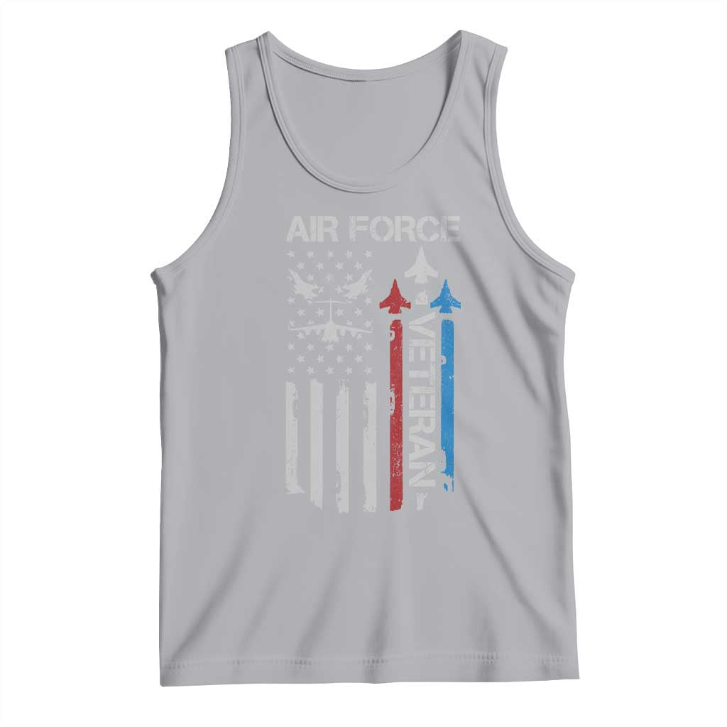 Air Force Veteran Tank Top Distressed American Flag Retired Dad Grandpa TS10 Athletic Heather Print Your Wear