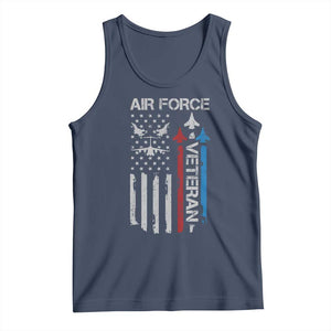 Air Force Veteran Tank Top Distressed American Flag Retired Dad Grandpa TS10 Navy Print Your Wear