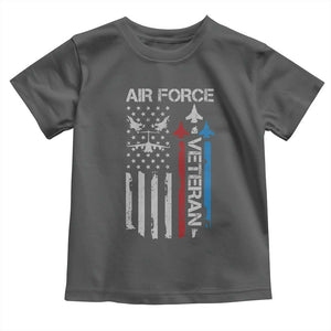 Air Force Veteran Toddler T Shirt Distressed American Flag Retired Dad Grandpa TS10 Dark Heather Print Your Wear