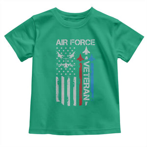 Air Force Veteran Toddler T Shirt Distressed American Flag Retired Dad Grandpa TS10 Irish Green Print Your Wear