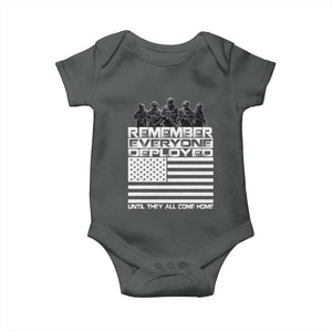 R.E.D Friday Baby Onesie Remember Everyone Deployed Military US Flag TS10 Dark Heather Print Your Wear