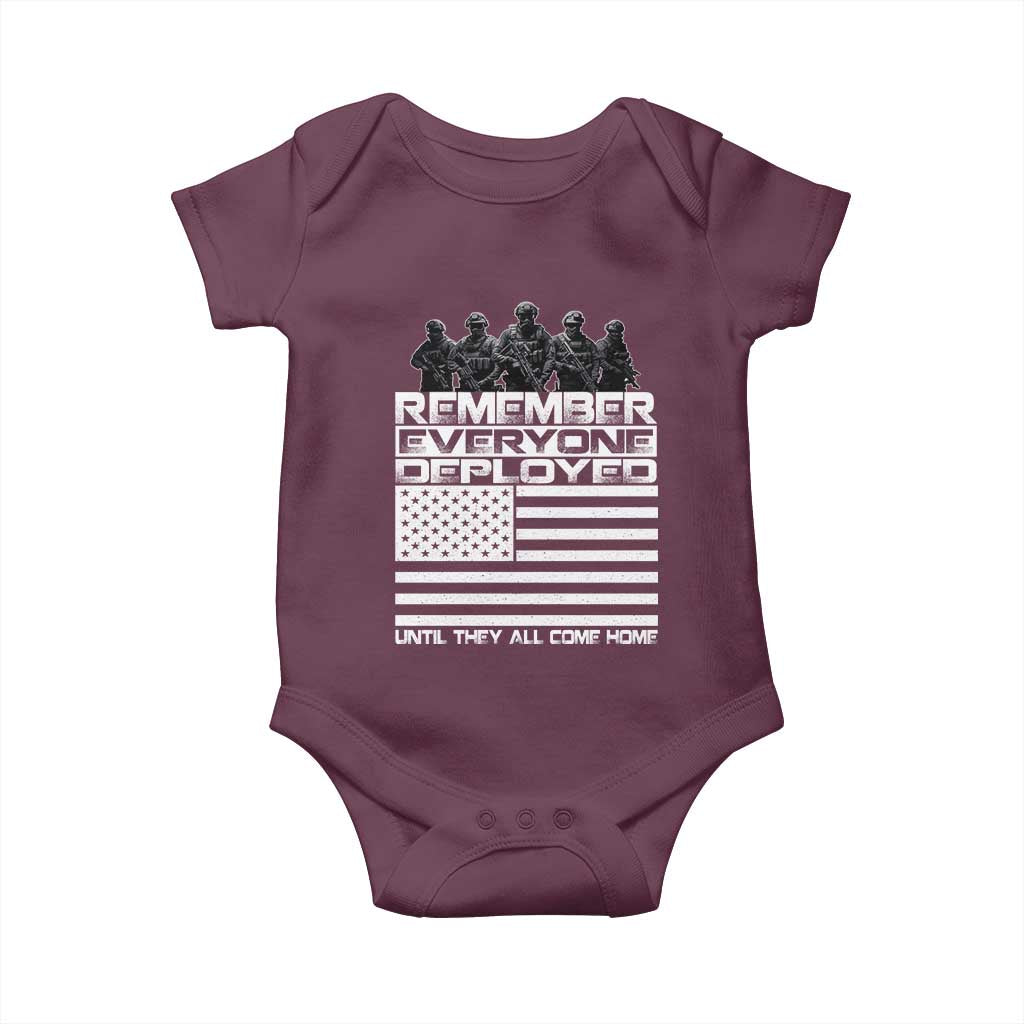 R.E.D Friday Baby Onesie Remember Everyone Deployed Military US Flag TS10 Maroon Print Your Wear